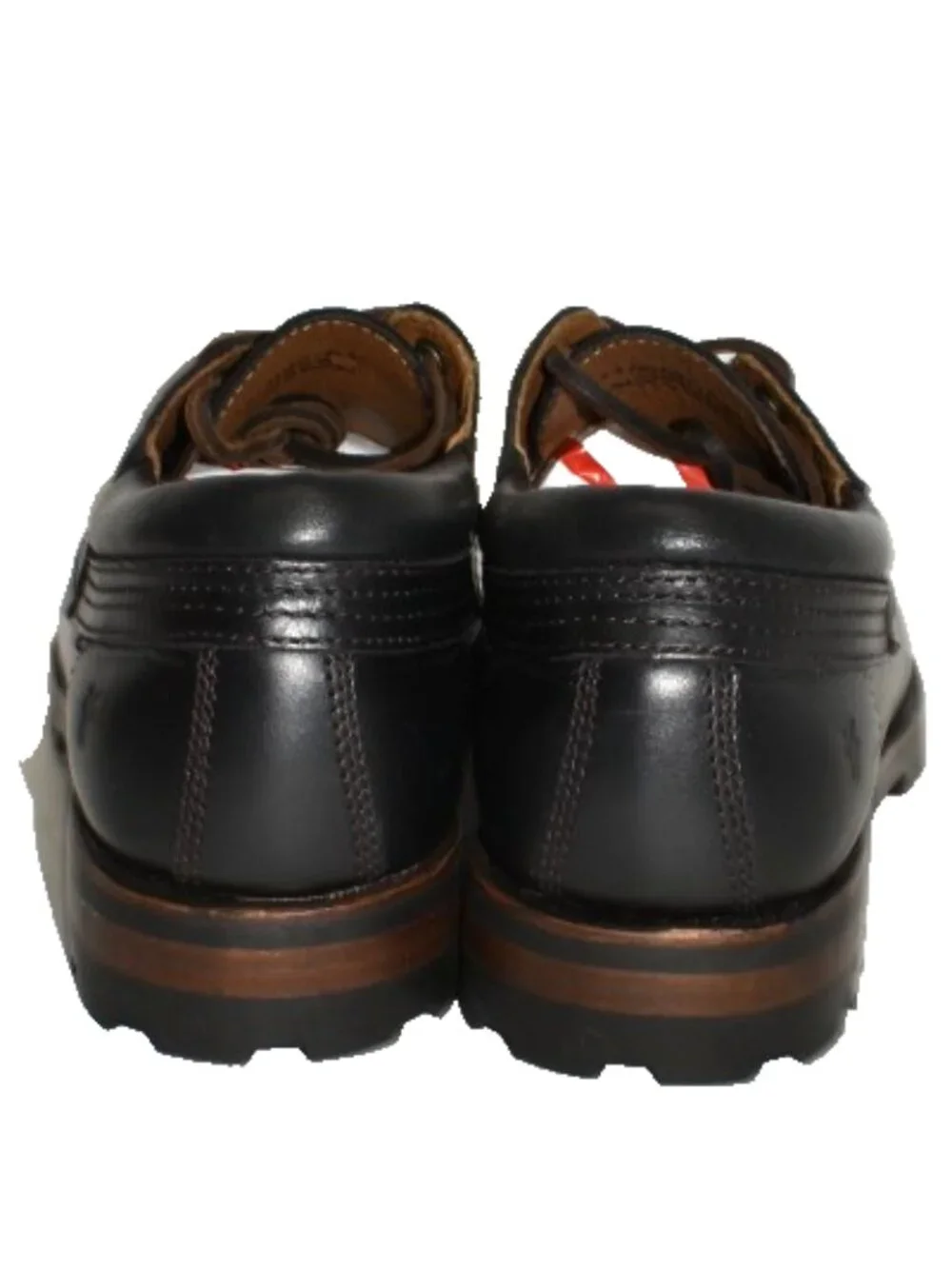 New! Frye Men's Size 9 D Hudson Leather Campmoc Lug Sole Boat Shoes Black DD150A